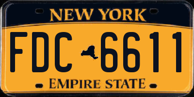 NY license plate FDC6611