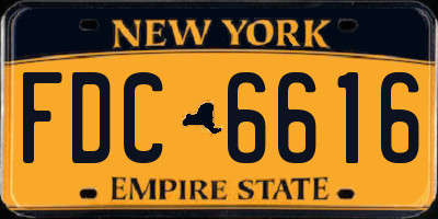 NY license plate FDC6616