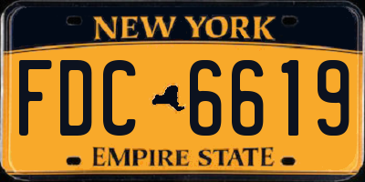 NY license plate FDC6619