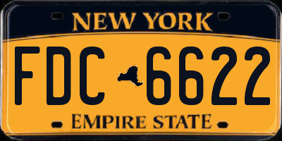 NY license plate FDC6622