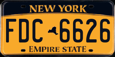 NY license plate FDC6626