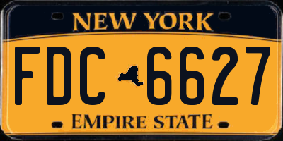 NY license plate FDC6627