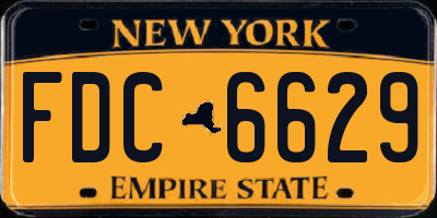 NY license plate FDC6629