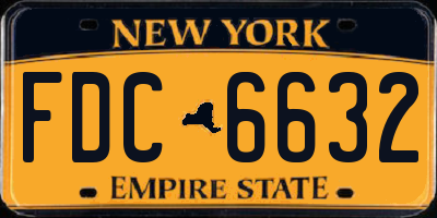 NY license plate FDC6632
