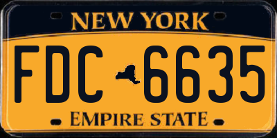 NY license plate FDC6635