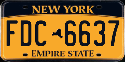 NY license plate FDC6637