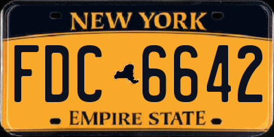 NY license plate FDC6642