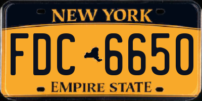 NY license plate FDC6650