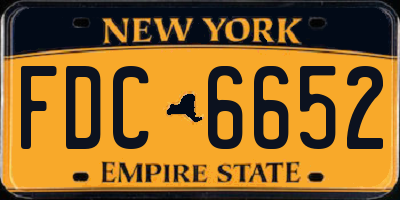 NY license plate FDC6652