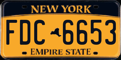 NY license plate FDC6653
