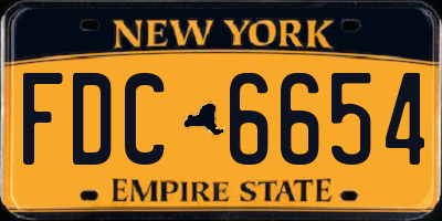NY license plate FDC6654