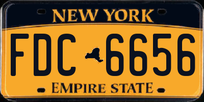 NY license plate FDC6656