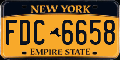 NY license plate FDC6658