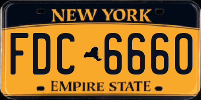 NY license plate FDC6660