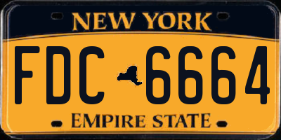 NY license plate FDC6664