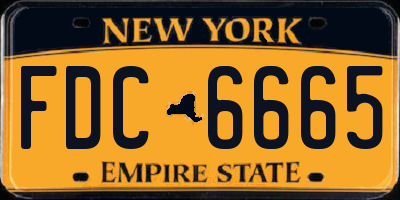 NY license plate FDC6665
