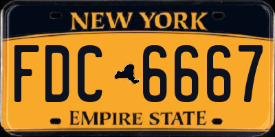 NY license plate FDC6667