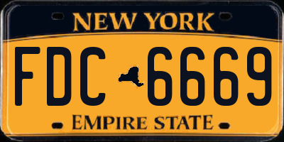 NY license plate FDC6669