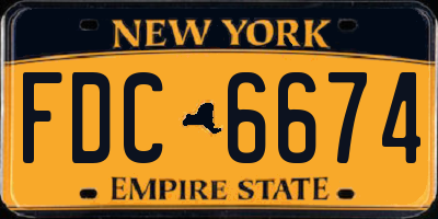 NY license plate FDC6674