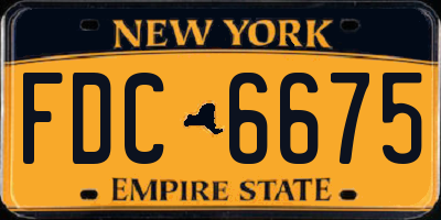 NY license plate FDC6675