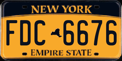 NY license plate FDC6676
