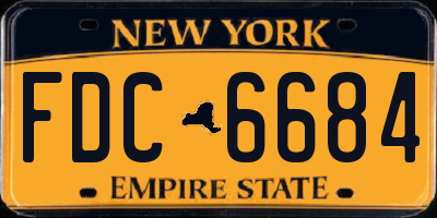 NY license plate FDC6684