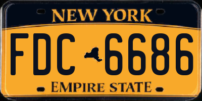 NY license plate FDC6686