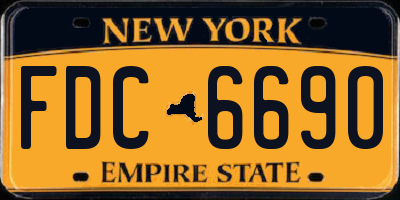 NY license plate FDC6690