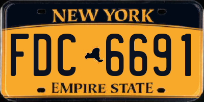 NY license plate FDC6691