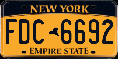 NY license plate FDC6692