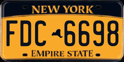 NY license plate FDC6698
