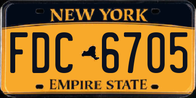 NY license plate FDC6705