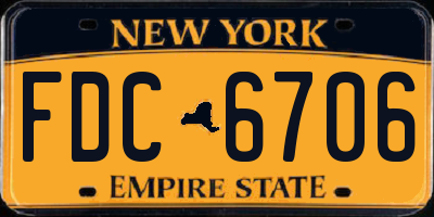 NY license plate FDC6706