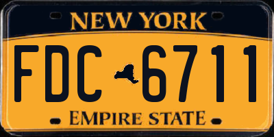 NY license plate FDC6711