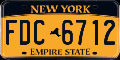 NY license plate FDC6712