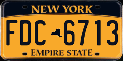 NY license plate FDC6713