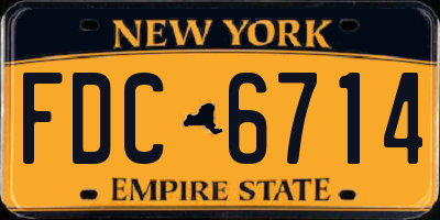 NY license plate FDC6714