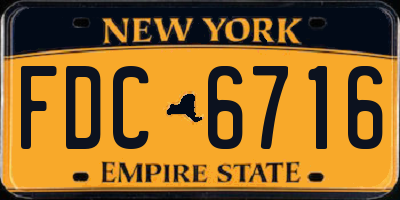 NY license plate FDC6716