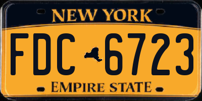 NY license plate FDC6723