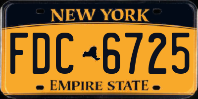 NY license plate FDC6725