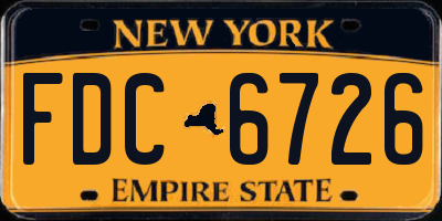 NY license plate FDC6726