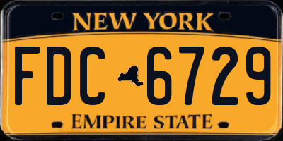 NY license plate FDC6729