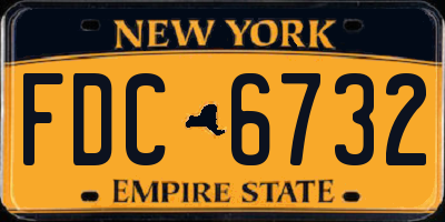 NY license plate FDC6732
