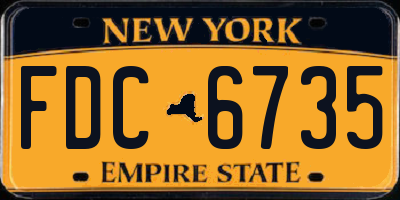 NY license plate FDC6735