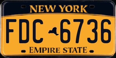 NY license plate FDC6736