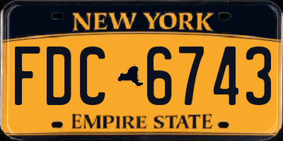 NY license plate FDC6743
