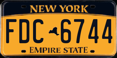 NY license plate FDC6744