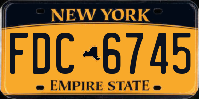 NY license plate FDC6745