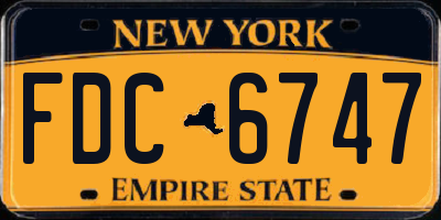 NY license plate FDC6747