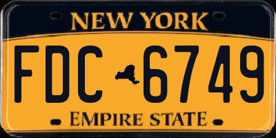 NY license plate FDC6749